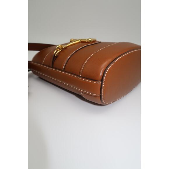 Gucci Leather Horsebit Accent 73 Series Small Bucket Handbag Brown - Picture 9 of 16